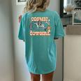 Retro Cowgirl In Space Cosmic Cowboy Western Country Cowgirl Women's Oversized Comfort T-Shirt Back Print Chalky Mint