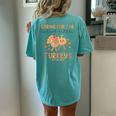 Retro Thanksgiving Mother Baby Nurse Postpartum Maternity Women's Oversized Comfort T-Shirt Back Print Chalky Mint
