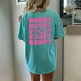 Rodeo White Howdy Western Retro Cowboy Hat Southern Cowgirl Women's Oversized Comfort T-Shirt Back Print Chalky Mint
