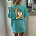 T Is For Teacher’S Aide Back To First Day Of School Leopard Women's Oversized Comfort T-Shirt Back Print Chalky Mint