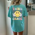 Third Grade Teachers Boys Girls Smile Face 3Rd Grade Team Women's Oversized Comfort T-Shirt Back Print Chalky Mint