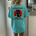 Never Underestimate A Cat Lady With A Chemistry Degree Women's Oversized Comfort T-Shirt Back Print Chalky Mint