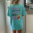 Never Underestimate A Girl With A Cello Cool Quote Women's Oversized Comfort T-Shirt Back Print Chalky Mint