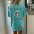 Never Underestimate The Importance Coffee Lovers Women's Oversized Comfort T-Shirt Back Print Chalky Mint