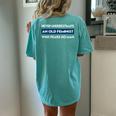 Never Underestimate An Old Feminist Women's Oversized Comfort T-Shirt Back Print Chalky Mint