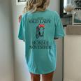 Never Underestimate An Old Lady Who Loves Horses November Women's Oversized Comfort T-Shirt Back Print Chalky Mint