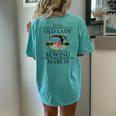 Never Underestimate An Old Lady Who Loves Sewing March Women's Oversized Comfort T-Shirt Back Print Chalky Mint