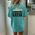 Never Underestimate An Old Man With A Kayak Paddle Canoe Women's Oversized Comfort T-Shirt Back Print Chalky Mint