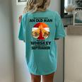 Never Underestimate An Old September Man Who Loves Whiskey Women's Oversized Comfort T-Shirt Back Print Chalky Mint