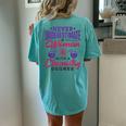 Never Underestimate A Woman With A Chemistry Degree Science Women's Oversized Comfort T-Shirt Back Print Chalky Mint