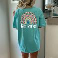 Unity Day Orange Anti Bullying Leopard Raibow Be Kind Women's Oversized Comfort T-Shirt Back Print Chalky Mint