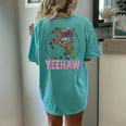 Vintage Yeehaw Howdy Rodeo Western Country Southern Cowgirl Women's Oversized Comfort T-Shirt Back Print Chalky Mint