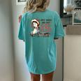 Western Country Cowgirl I Just Smile And Say God Bless Women's Oversized Comfort T-Shirt Back Print Chalky Mint