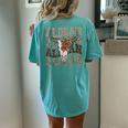Western Cowboy Horse Lovers Country Lovers Country Women's Oversized Comfort T-Shirt Back Print Chalky Mint
