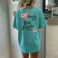 Worlds Best Real Estate Agent Floral Women's Oversized Comfort T-Shirt Back Print Chalky Mint