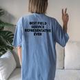 Best Field Service Representative Ever Women's Oversized Comfort T-Shirt Back Print Blue Jean