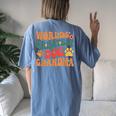 Funny Dog Mom Greatest Dog Grandma Mothers Day Mom Life Women's Oversized Graphic Back Print Comfort T-shirt Blue Jean