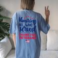 Honoring All Who Served Thank You Veterans Day Women Women's Oversized Comfort T-Shirt Back Print Blue Jean