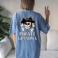 Pirate Grandma Funny Costume Gift For Womens Gift For Women Women's Oversized Graphic Back Print Comfort T-shirt Blue Jean