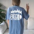Vintage Red October Philly Baseball Retro Skyline Women's Oversized Comfort T-Shirt Back Print Blue Jean