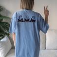 3 Black Cats Cat Lovers Girl Boy Cat Women's Oversized Comfort T-Shirt Back Print Moss