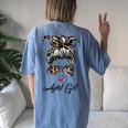 April Girl Classy Mom Life With Leopard Pattern Shades For Women Women's Oversized Comfort T-Shirt Back Print Moss