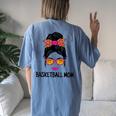 Basketball Mom Messy Bun Cute Basketball Lover Women Ladies Women's Oversized Comfort T-Shirt Back Print Moss