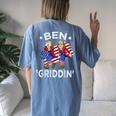 Ben Griddin 4Th Of July Benjamin Franklin Griddy Men Women Women's Oversized Graphic Back Print Comfort T-shirt Moss