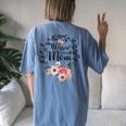 Blessed Mom Floral Mommy Women's Oversized Comfort T-Shirt Back Print Moss