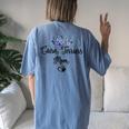 Cairn Terrier Dog Mom Floral Women's Oversized Comfort T-Shirt Back Print Moss