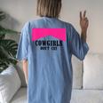 Cowgirls Dont Cry Western Leopard Cowgirl Women's Oversized Comfort T-Shirt Back Print Moss