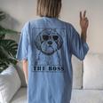 The Boxerdoodle Boss Mom Dad Dog Lover Women's Oversized Comfort T-Shirt Back Print Moss