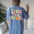 Groovy 5Th Birthday Five Is A Vibe 5 Year Old Girls Boys Women's Oversized Comfort T-Shirt Back Print Moss