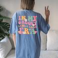 In My Groovy Lunch Lady Era Cafeteria Crew Back To School Women's Oversized Comfort T-Shirt Back Print Moss