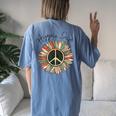 Hippie Soul Daisy Peace Sign Flower Lovers Women's Oversized Comfort T-Shirt Back Print Moss