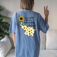 Be Kind Sign Language Elephant Sunflower Quote Idea Women's Oversized Comfort T-Shirt Back Print Moss