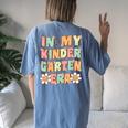 In My Kindergarten Era Groovy Kindergarten Back To School Women's Oversized Comfort T-Shirt Back Print Moss