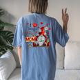 I Love Being A Mom Gnome Daisy Heart Women's Oversized Comfort T-Shirt Back Print Moss