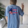 Loves Jesus And America Too Sunflower Women's Oversized Graphic Back Print Comfort T-shirt Moss