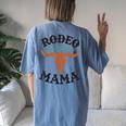 Mama 1St First Birthday Cowboy Western Rodeo Party Matching Women's Oversized Comfort T-Shirt Back Print Moss