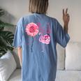 Pink Bird Flamingo Breast Cancer Awareness Women's Oversized Comfort T-Shirt Back Print Moss