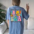 In My Preschool Era Groovy Back To School Preschool Teacher Women's Oversized Comfort T-Shirt Back Print Moss