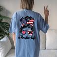 Realtor Life Real Estate 4Th Of July Messy Bun Flag Us Women's Oversized Comfort T-Shirt Back Print Moss