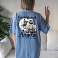 Retro Desert Cowboys And Angels Western Country Cowgirl Women's Oversized Comfort T-Shirt Back Print Moss
