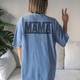 Retro Mama Checkered Pattern Mom Life Mother's Day Women's Oversized Comfort T-Shirt Back Print Moss