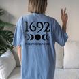 Retro Salem 1692 They Missed One Moon Crescent Women's Oversized Comfort T-Shirt Back Print Moss