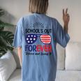 Teacher Schools Out Forever American Flag Sunglasses Women's Oversized Comfort T-Shirt Back Print Moss