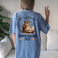 All Together Now Summer Reading 2023 Book Owl Reading Book Women's Oversized Comfort T-Shirt Back Print Moss