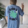 Turkey Gobble Glove Thanksgivin Nurse Medical Thankful Nurse Women's Oversized Comfort T-Shirt Back Print Moss