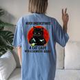 Never Underestimate A Cat Lady With A Chemistry Degree Women's Oversized Comfort T-Shirt Back Print Moss